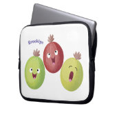 Niedliches Gooseberry-Trio mit Cartoon Laptopschutzhülle (Vorderseite Links)