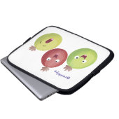 Niedliches Gooseberry-Trio mit Cartoon Laptopschutzhülle (Vorne Knopf)