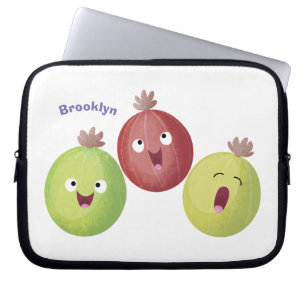 Niedliches Gooseberry-Trio mit Cartoon Laptopschutzhülle