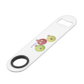 Niedliches Gooseberry-Trio mit Cartoon Speed Flaschenöffner (Vorderseite Schrägansicht)