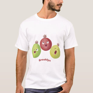 Niedliches Gooseberry-Trio mit Cartoon T-Shirt