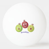 Niedliches Gooseberry-Trio mit Cartoon Tischtennisball (Rückseite)