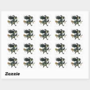 Niedliches Gothic Pumpkin & Cat Halloween Stickers