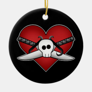 Niedliches gotisches Punkherz auf Schutz Keramik Ornament