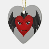 Niedliches göttliches Vampirherz Keramikornament (Links)