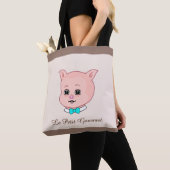 Niedliches Gourmet Klein Pig auf Beige Tasche (Von Nahem)
