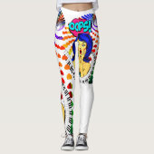 niedliches Grafik-Comic Cartoon Pop Art Leggings (Vorderseite)