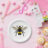 Niedliches grafisches Buzzy BEE - Rett der Bienen Pappteller (Party)