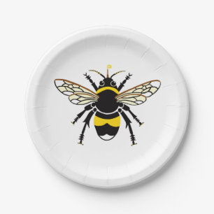 Niedliches grafisches Buzzy BEE - Rett der Bienen  Pappteller