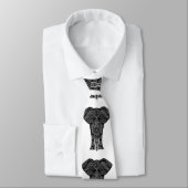 Niedliches Grau-Schwarz-Mandala-Elefantenmuster Krawatte (Gebunden)