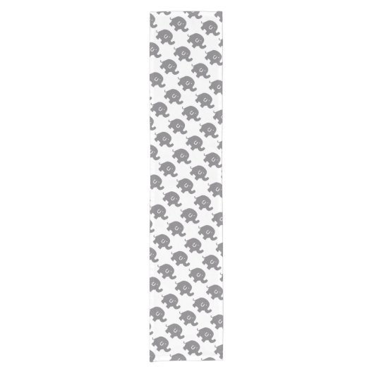 Niedliches Graue und weiße Elefantenmuster Kurzer Tischläufer (Vorderseite)