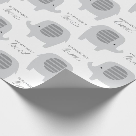Niedliches graues Baby Elephant Packpapier (Ecke)
