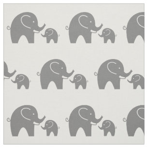 Niedliches graues Babyelefantenmuster aus Stoff DI
