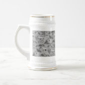 Niedliches, graues Blumenmuster Bierglas (Links)