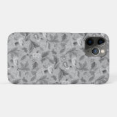 Niedliches, graues Blumenmuster Case-Mate iPhone Hülle (Rückseite (Horizontal))