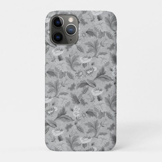 Niedliches, graues Blumenmuster Case-Mate iPhone Hülle (Rückseite)