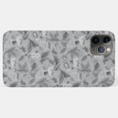 Niedliches, graues Blumenmuster Case-Mate iPhone Hülle (Rückseite (Horizontal))