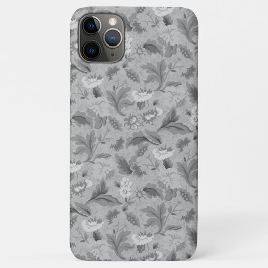 Niedliches, graues Blumenmuster Case-Mate iPhone Hülle (Rückseite)