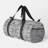 Niedliches, graues Blumenmuster Duffle Bag (Rechte Ecke)
