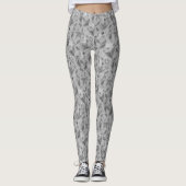 Niedliches, graues Blumenmuster Leggings (Vorderseite)