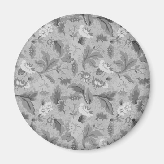 Niedliches, graues Blumenmuster Magnet (Vorne)