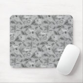 Niedliches, graues Blumenmuster Mousepad (Mit Mouse)