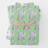 Niedliches graues Elefantendesign Geschenkpapier Set (Beispiel)