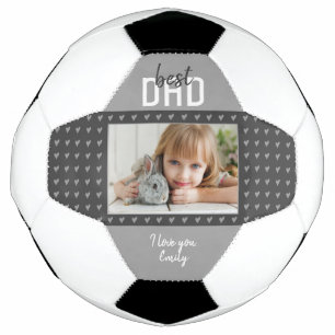 Niedliches graues Herz Bestes Vater Foto Vater Tag Fußball