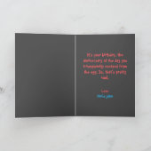 Niedliches graues Huhn und Kuchen Spaß Geburtstag Karte (Innenseite)