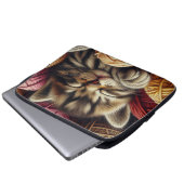 Niedliches graues Kätzchen in den Ballen des Garns Laptopschutzhülle (Vorne Knopf)