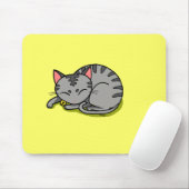 Niedliches graues Katzenschlafen Mousepad (Mit Mouse)