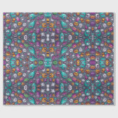 Niedliches, graues Monster Halloween Geschenkpapier (Flach)