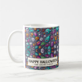Niedliches, graues Monster Halloween Kaffeetasse