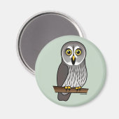 Niedliches graues Owl Magnet (Vorderseite/Rückseite)
