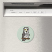 Niedliches graues Owl Magnet (In Situ (Geschirrspüler))