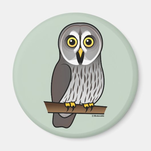 Niedliches graues Owl Magnet (Vorne)