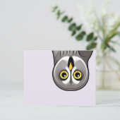 Niedliches graues Owl Postkarte (Stehend Vorderseite)