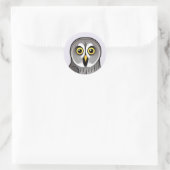 Niedliches graues Owl Runder Aufkleber (Tasche)