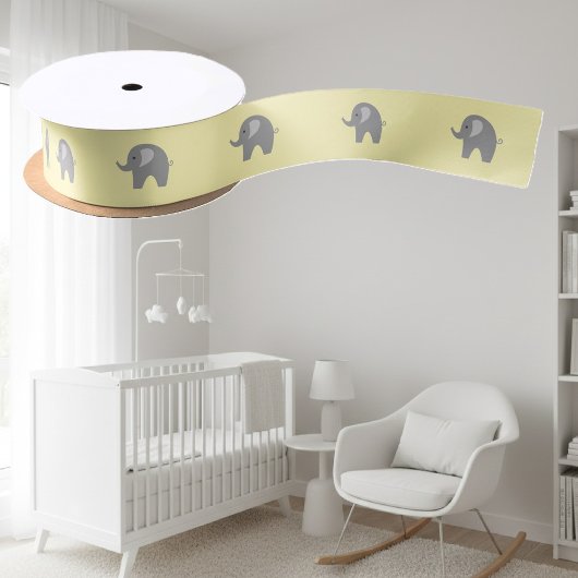 Niedliches graues Safarielefant-Babyduschenband Satinband