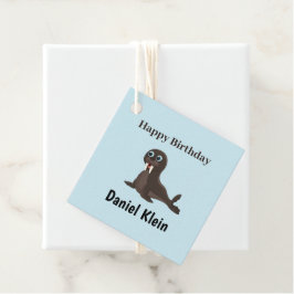 Niedliches graues Siegel zum Geburtstag Geschenkanhänger