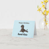 Niedliches graues Siegel zum Geburtstag Karte (Gelbe Blume)