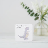 Niedliches graues Tyrannosaurus Rex Dinosaur Toy B Quadratische Visitenkarte (Stehend Vorderseite)