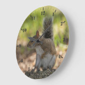 Niedliches Grauhörnchen Große Wanduhr (Winkel)