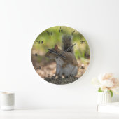 Niedliches Grauhörnchen Große Wanduhr (Zuhause)