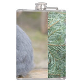 Niedliches Graukaninchen Flachmann (Rückseite)