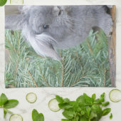 Niedliches Graukaninchen Geschirrtuch (Gefaltet)