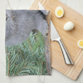 Niedliches Graukaninchen Geschirrtuch (Viertel Falte)