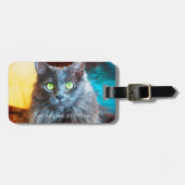 Niedliches GraukatzenFoto, das Sie bei Meow Quote  Gepäckanhänger (Vorderseite horizontal)