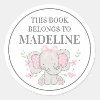 Niedliches Graurosa Polka Dot Elephant Buchzeichen