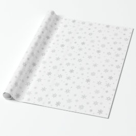 Niedliches Grauschneeflockenmuster Geschenkpapier